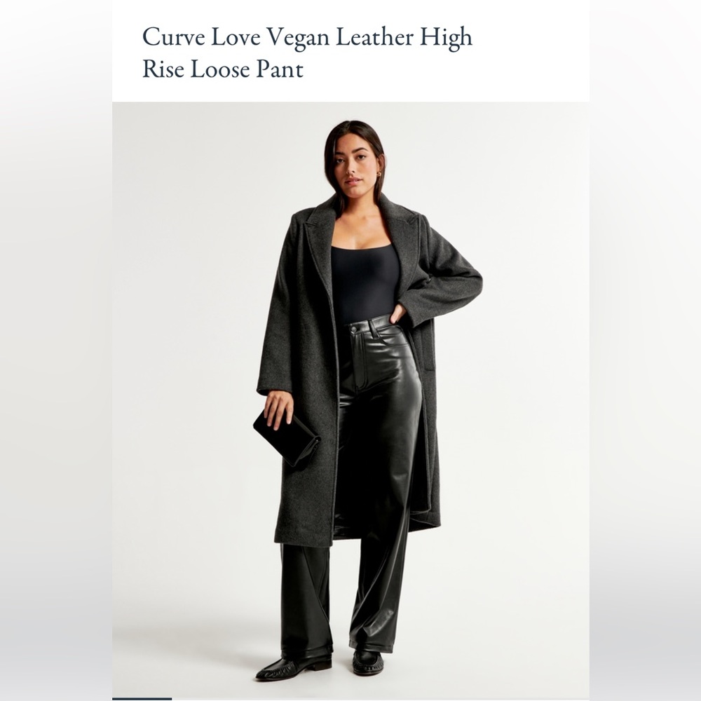 Abercrombie Curve love vegan leather high rise loose pant size 32 regular NWT
